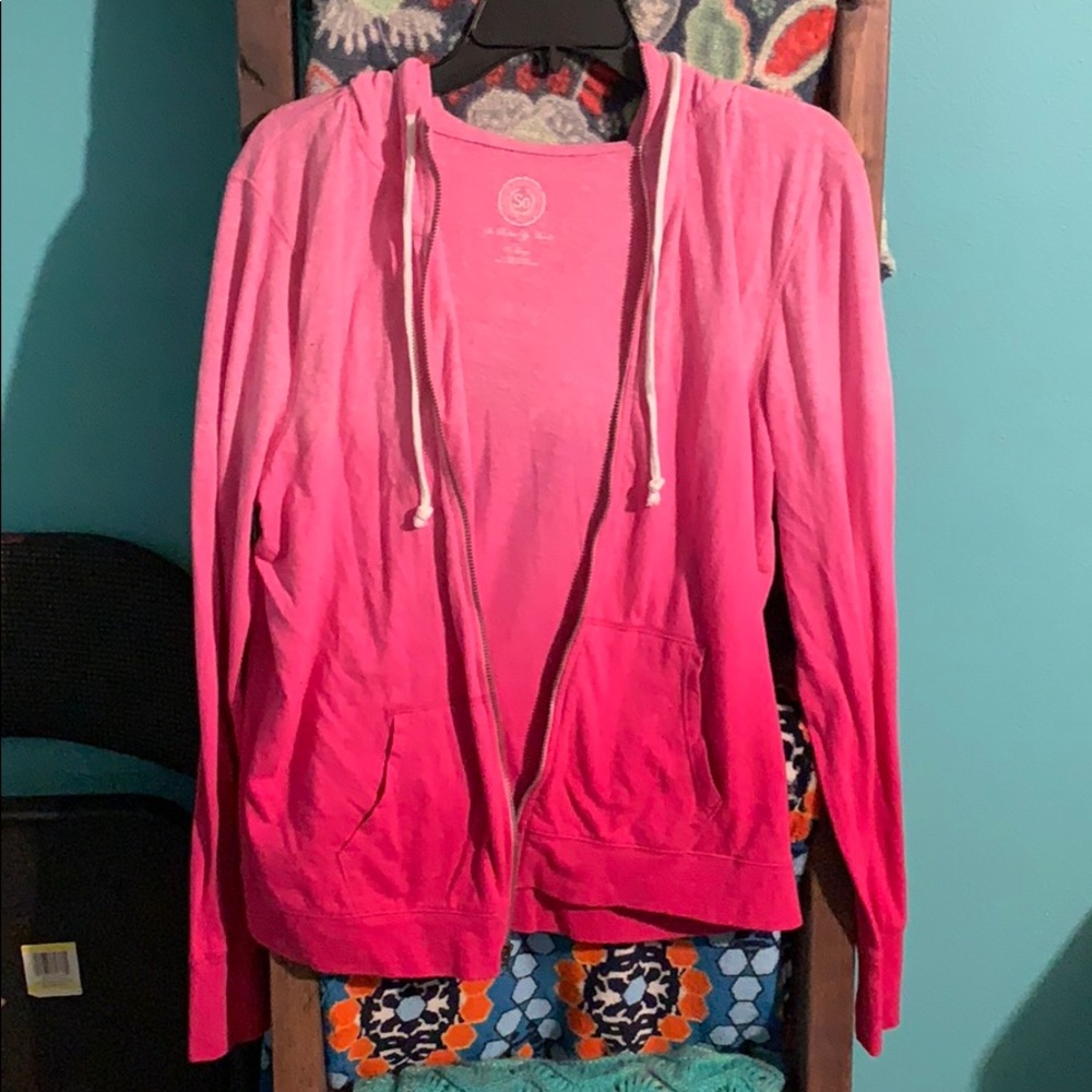 Pink ombré zip up